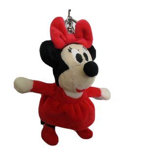Disney Minnie Mouse 7" x 5" Plush Keychain Backpack Clipon Bag Charm